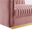 Modway Sanguine Velvet and Stainless Steel Left-Arm Chair in Dusty Rose