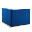 Modway Sanguine Velvet and Stainless Steel Left-Arm Chair in Navy