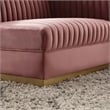Modway Sanguine Velvet and Stainless Steel Right-Arm Chair in Dusty Rose