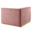 Modway Sanguine Velvet and Stainless Steel Right-Arm Chair in Dusty Rose