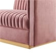 Modway Sanguine Velvet and Stainless Steel Right-Arm Chair in Dusty Rose