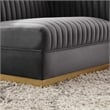 Modway Sanguine Velvet and Stainless Steel Right-Arm Chair in Gray