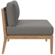 Modway Clearwater Teak Wood Fabric Outdoor Sofa in Gray/Graphite