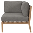 Modway Clearwater 4-Piece Wood Fabric Outdoor Sectional Sofa in Gray/Graphite