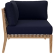 Modway Clearwater 4-Piece Wood Fabric Outdoor Sectional Sofa in Gray/Navy