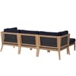 Modway Clearwater 4-Piece Wood Fabric Outdoor Sectional Sofa in Gray/Navy