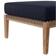 Modway Clearwater 4-Piece Wood Fabric Outdoor Sectional Sofa in Gray/Navy