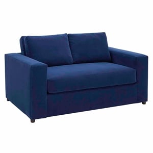 Modway Avendale Modern Style Performance Velvet Loveseat in Deep Navy