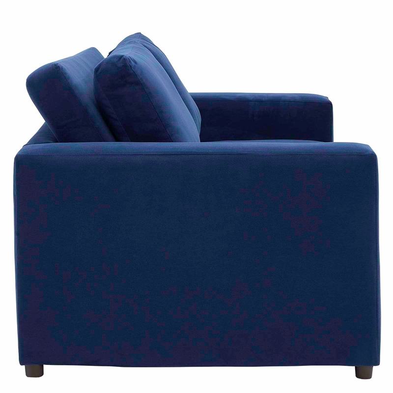 Modway Avendale Modern Style Performance Velvet Loveseat in Deep Navy