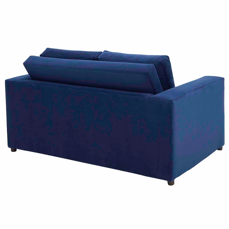 Modway Avendale Modern Style Performance Velvet Loveseat in Deep Navy