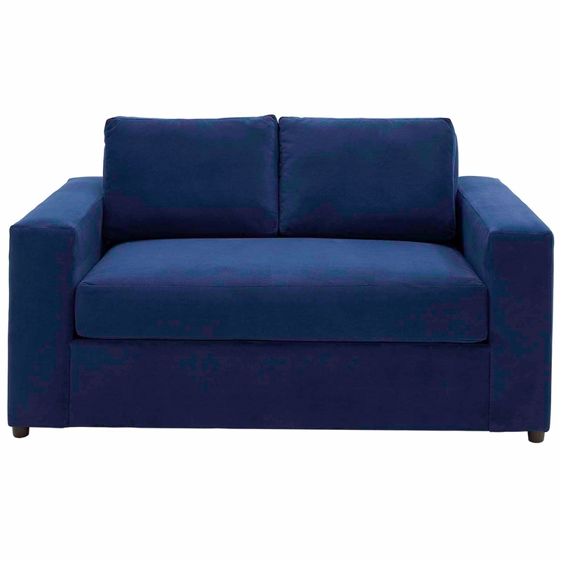 Modway Avendale Modern Style Performance Velvet Loveseat in Deep Navy