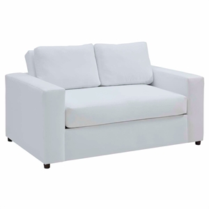 Modway Avendale Modern Style Performance Velvet Loveseat in Dove/White
