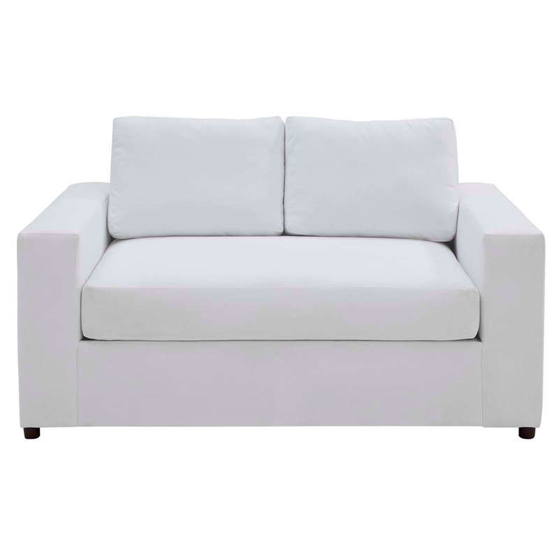 Modway Avendale Modern Style Performance Velvet Loveseat in Dove/White