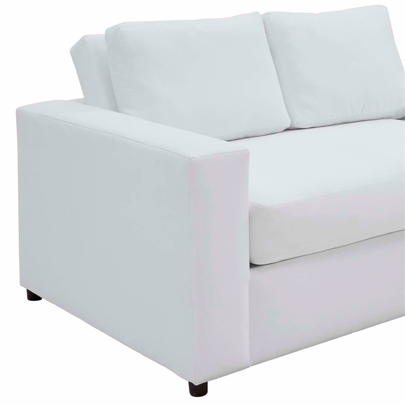 Modway Avendale Modern Style Performance Velvet Loveseat in Dove/White