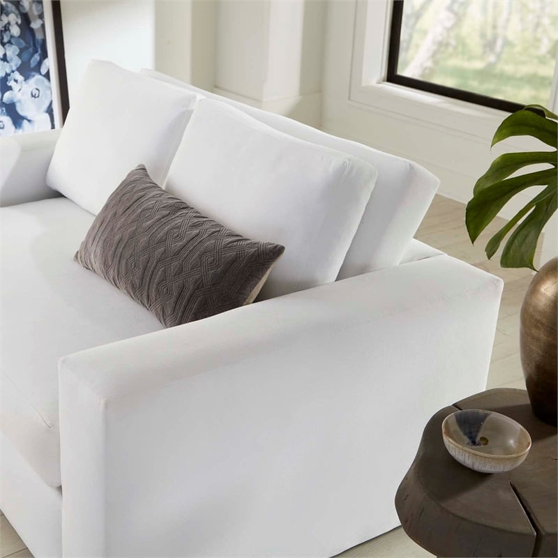 Modway Avendale Modern Style Performance Velvet Loveseat in Dove/White