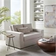 Modway Avendale Linen Blend and Polyester Fabric Loveseat in Flint Gray