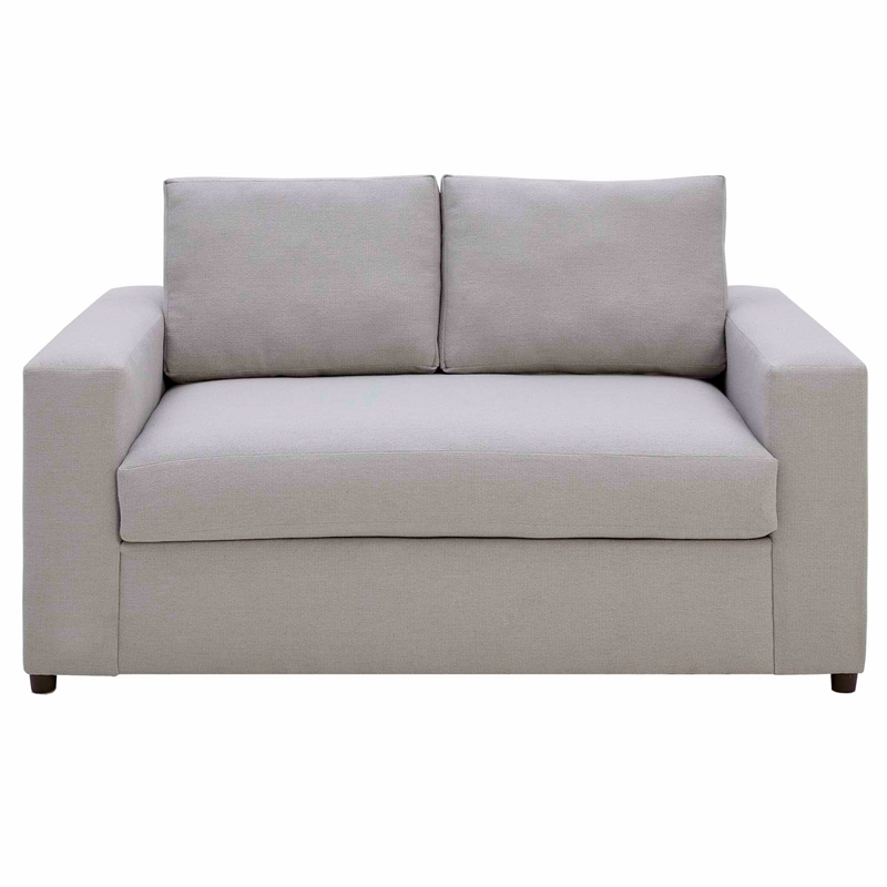 Modway Avendale Linen Blend and Polyester Fabric Loveseat in Flint Gray
