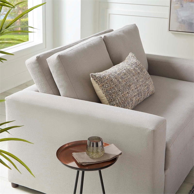 Modway Avendale Linen Blend and Polyester Fabric Loveseat in Flint Gray
