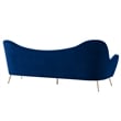 Modway Cheshire Performance Velvet and Stainless Steel Sofa in Navy