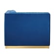 Modway Sanguine Velvet and Stainless Steel Right Corner Chair in Navy Blue
