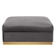 Modway Sanguine Modern Style Velvet and Stainless Steel Ottoman in Gray
