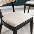 Modway Caledonia Rattan Elm Wood Fabric Dining Chairs in Black/Beige (Set of 2)