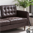 Modway Exalt Modern Style Tufted Vegan Leather Loveseat in Brown