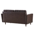 Modway Exalt Modern Style Tufted Vegan Leather Loveseat in Brown