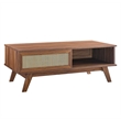 Modway Soma Natural Rattan and MDF Wood Coffee Table in Walnut