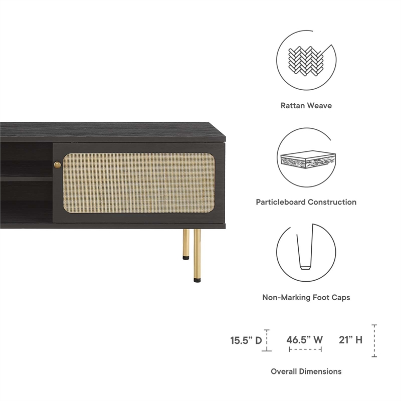 Modway Cambria Rattan and Particleboard TV Stand for TVs up to 47