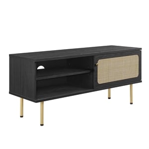 Modway Cambria Rattan and Particleboard TV Stand for TVs up to 47&quot in Black