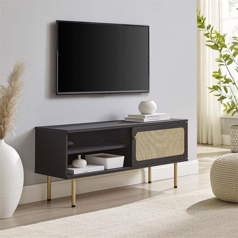 Modway Cambria Rattan and Particleboard TV Stand for TVs up to 47