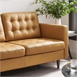 Modway Exalt Modern Style Tufted Vegan Leather Loveseat in Tan
