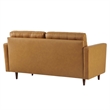 Modway Exalt Modern Style Tufted Vegan Leather Loveseat in Tan