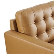 Modway Exalt Modern Style Tufted Vegan Leather Loveseat in Tan