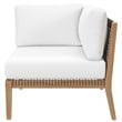 Modway Clearwater 5-Piece Wood Fabric Outdoor Sectional Sofa in Gray/White