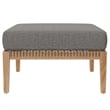 Modway Clearwater 6-Piece Wood Fabric Outdoor Sectional Sofa in Graphite/Gray