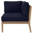 Modway Clearwater 6-Piece Wood Fabric Outdoor Sectional Sofa in Gray/Navy