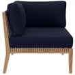 Modway Clearwater 6-Piece Wood Fabric Outdoor Sectional Sofa in Gray/Navy