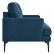 Modway Evermore Metal and Upholstered Fabric Loveseat in Azure Blue