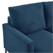 Modway Evermore Metal and Upholstered Fabric Loveseat in Azure Blue