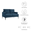 Modway Evermore Metal and Upholstered Fabric Loveseat in Azure Blue