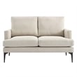 Modway Evermore Metal and Upholstered Fabric Loveseat in Beige