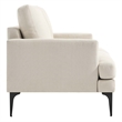Modway Evermore Metal and Upholstered Fabric Loveseat in Beige