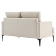 Modway Evermore Metal and Upholstered Fabric Loveseat in Beige