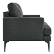 Modway Evermore Metal and Upholstered Fabric Loveseat in Gray