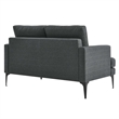 Modway Evermore Metal and Upholstered Fabric Loveseat in Gray