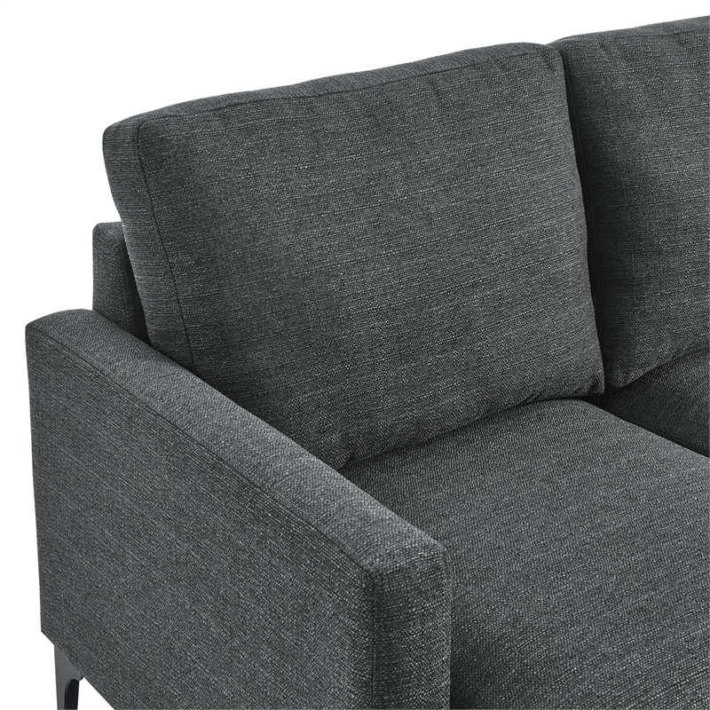 Modway Evermore Metal and Upholstered Fabric Loveseat in Gray
