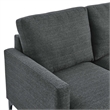 Modway Evermore Metal and Upholstered Fabric Loveseat in Gray