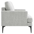 Modway Evermore Metal and Upholstered Fabric Loveseat in Light Gray